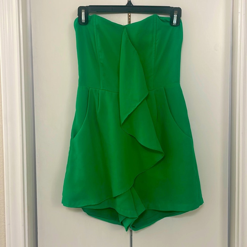 Mustard seed green romper -SMALL